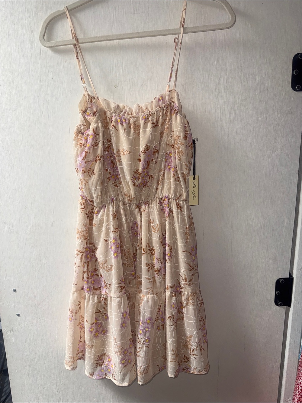Liberty Love Cream Floral Sundress with Purple Accents